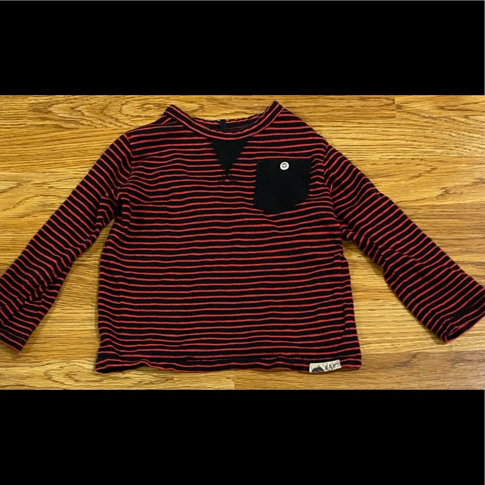 Baby Gap Long Sleeve Red & Black Stripe Top 3T